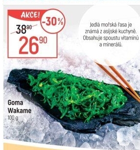 Mořské řasy Goma Wakame
