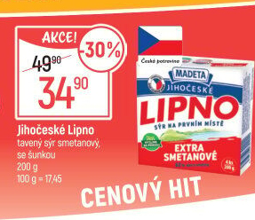 Tavený sýr Jihočeské Lipno Madeta