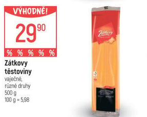 Těstoviny vaječné Zátkovy