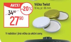 Víčka na sklenice Twist