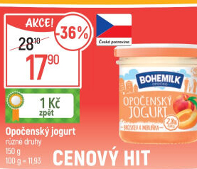 Jogurt ochucený Opočenský Bohemilk