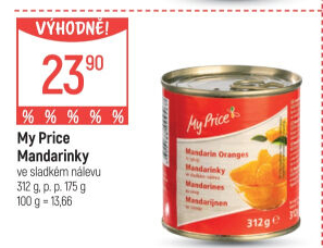 Kompot mandarinky My Price