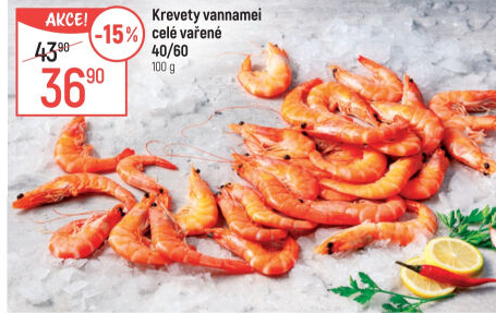 Krevety vannamei vařené