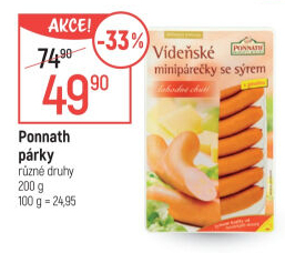 Minipárečky vídeňské se sýrem Ponnath