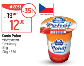 Mléčný Pohár Mlékárna Kunín