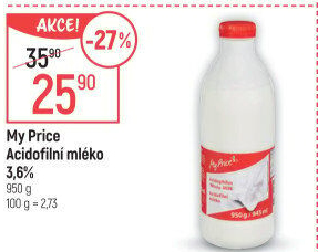 Acidofilní mléko My Price