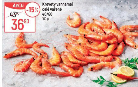 Krevety vannamei vařené