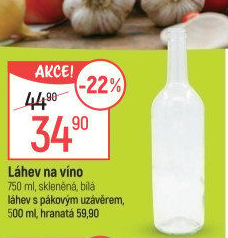 Láhev skleněná na víno
