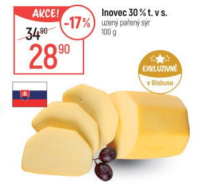 Sýr uzený pařený 30% Inovec
