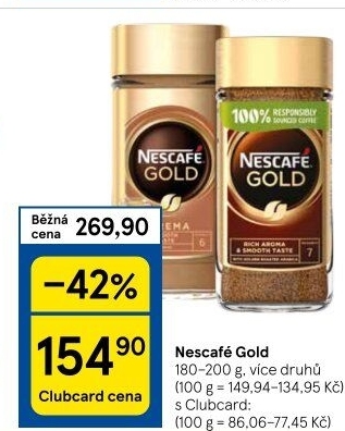 Instantní kávy Nescafé Gold