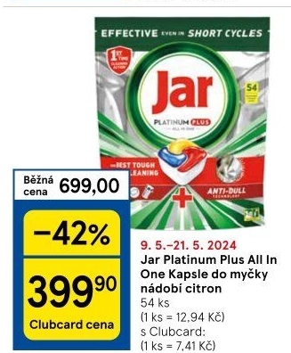 Kapsle do myčky Platinum Plus Jar