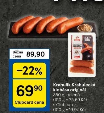 Klobása Krahulecká na gril Krahulík