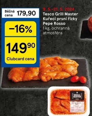 Kuřecí prsní řízky marinované Pepe Rosso Grill Master Tesco