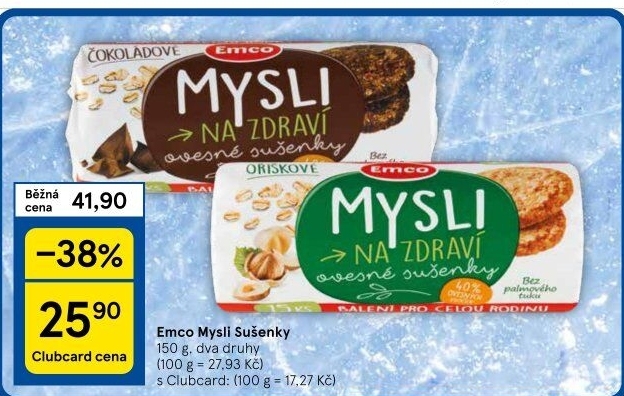 Ovesné sušenky Mysli na zdraví Emco
