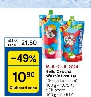Ovocná kapsička Hello