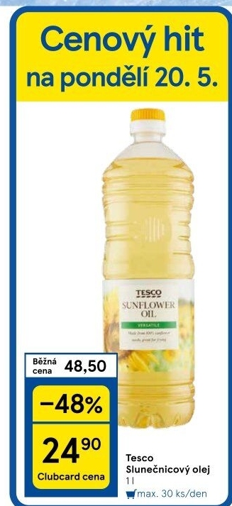 Slunečnicový olej Tesco