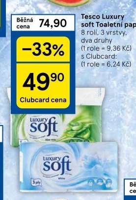 Toaletní papír 3vrstvý Luxury Tesco