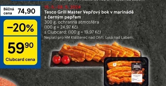 Vepřový bok marinovaný Grill Master Tesco