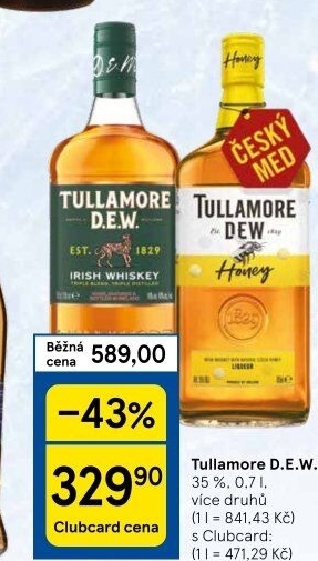 Whiskey irská Tullamore Dew