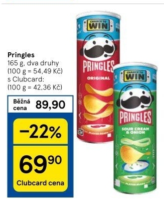 Chipsy Pringles - tubus