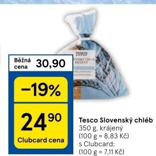 Chléb slovenský Tesco