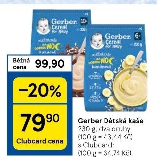 Kaše mléčná Gerber Natural for Baby