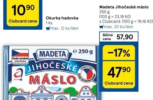 Máslo Jihočeské Madeta