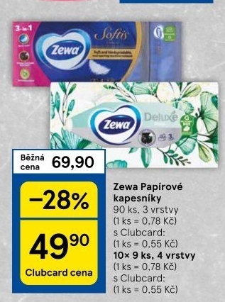 Papírové kapesníčky 3vrstvé Zewa - box