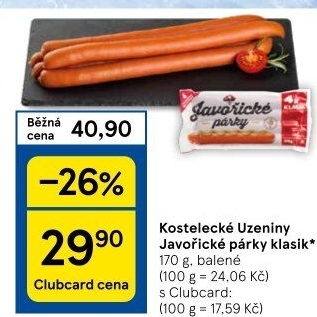 Párky javořické Kostelecké uzeniny