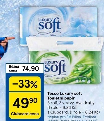 Toaletní papír 3vrstvý Luxury Tesco