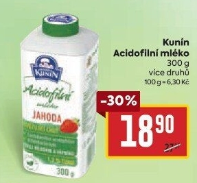 Acidofilní mléko ochucené Mlékárna Kunín