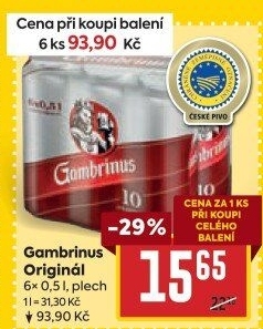 Pivo světlé výčepní Originál 10° Gambrinus