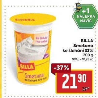 Smetana ke šlehání Billa 33%