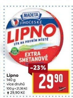Tavený sýr Jihočeské Lipno Madeta