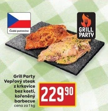 Vepřový steak z krkovice bez kosti marinovaný Grill Party