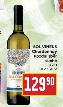 Víno Chardonnay Sol Vineus - pozdní sběr