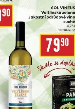 Víno Veltlínské zelené Sol Vineus