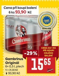 Pivo světlé výčepní Originál 10° Gambrinus