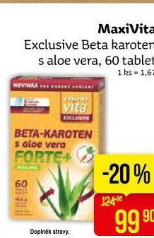 Doplněk stravy Beta-karoten s aloe vera Exclusive Forte+ MaxiVita