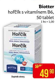 Doplněk stravy Hořčík + vitamin B6 Biotter