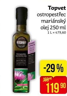 Ostropestřecový olej Topvet