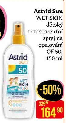 Sprej na opalování transparentní dětský Wet Skin OF 50 Astrid Sun