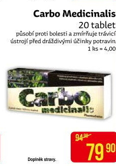 Tablety aktivní uhlí Carbo Medicinalis