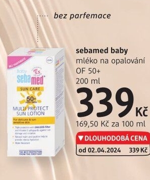 Mléko na opalování dětské OF 50+ Sebamed Baby