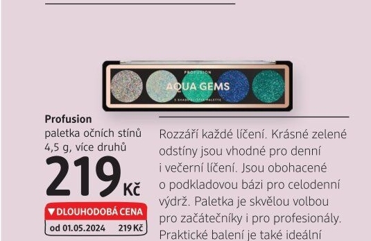 Paletka očních stínů Profusion