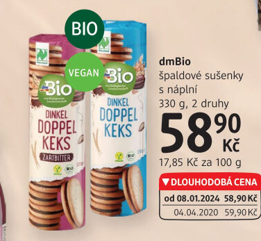 Špaldové sušenky s náplní dm Bio