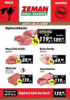 akční leták ZEMAN maso - uzeniny 20.5.2024-25.5.2024