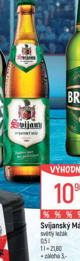 Pivo světlý ležák 11° Svijanský Máz Svijany