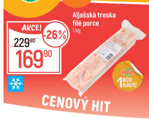 Aljašská treska filé mražená