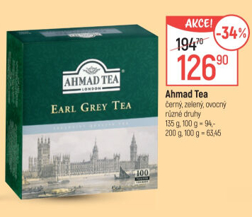 Čaj Earl Grey Ahmad Tea